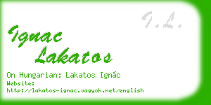 ignac lakatos business card